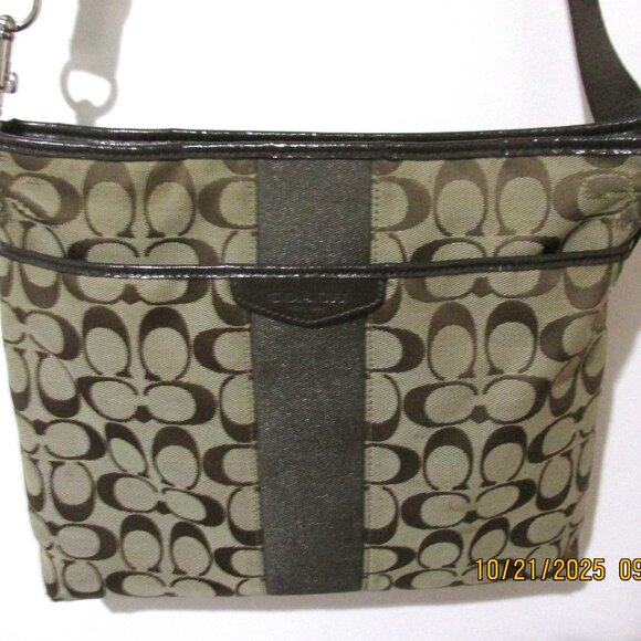 Coach F29210 Signature File Crossbody Brown Purse or Bag - Picture 1 of 15